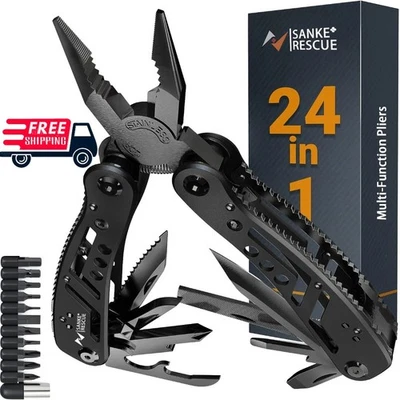 SANKE RESCUE 24-in-1 Professional Multitool Pliers Stainless Steel Pocket Tool with Sheath