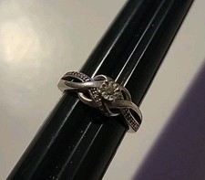 Size 6.5 Infinity Vintage Diamond Ring With Accent Chocolate Gemstones