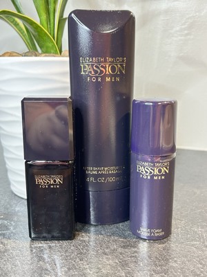 3 Pc Set Elizabeth Taylor Passion For Men Cologne, Shave Foam, After Shave