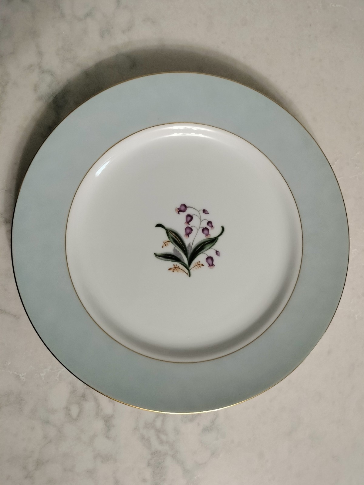 Set of 4 Empress China Blue Belle Dinner Plates ~10"