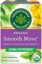 Organic Smooth Move Peppermint Laxative Tea, 16 Tea Bags Pack of 1