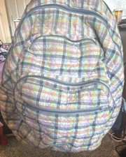 Vera Bradley Multicolor Plaid Quilted Backpac...