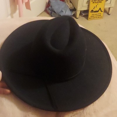 Lucky Brand Women s Black Solid Wool Felt Fedora Hat, One Size
