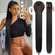30in Long Thick Ponytail Hair Extensions Claw Clip Pony Tail Hairpiece as Human