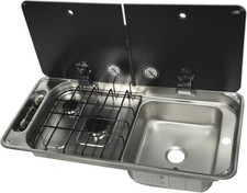 Can FL1401 Kocher-Spüle-Kombination Gasherd 2-flammig Piezo Becken 1679566