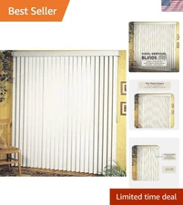 Vertical Blinds Patio Vinyl 78x84 Inches White Ribbed Aluminum Track Durable