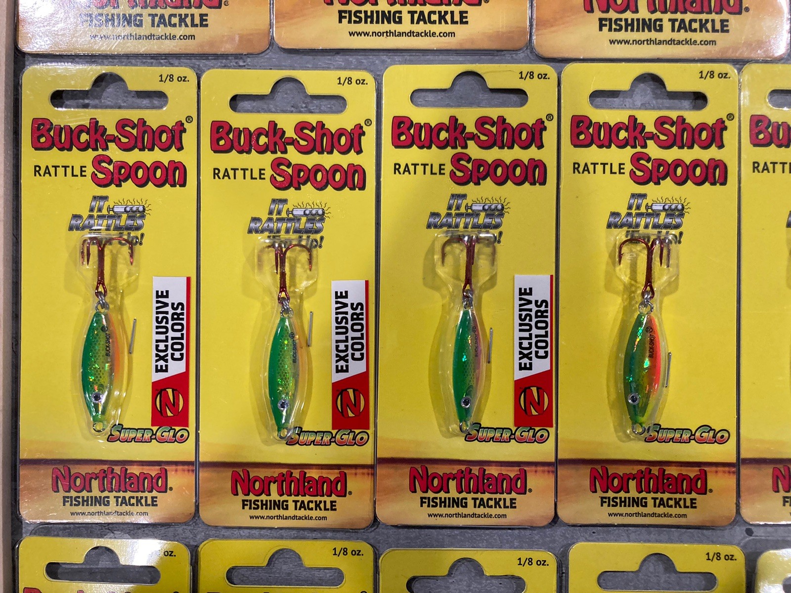 Lot of 44 Northland Buck-Shot Rattle & Glass Spoons - 1/8 oz Size - Mixed Colors - Image 6