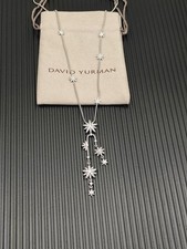 David Yurman 925 Sterling Silver Starburst Cluster Pendant Necklace