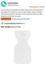 Love To Dream SWADDLE UP stretch cotton Swaddle Wrap Size NB 5-8lbs