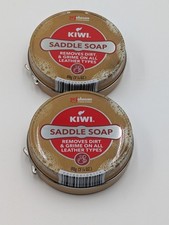 2x Kiwi Saddle Soap 3 1/8oz Each- Removes Dirt  Grime On ALL Leather Types NEW