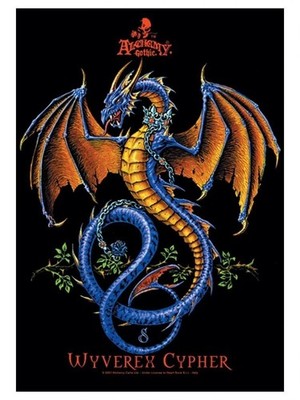 Alchemy Gothic Wyverex Cypher Unused 2001 Textile Poster Flagge dragon Original 