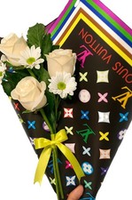 Korean Flower Wrapping Paper-Black Waterproof 20 Sheets 22x22 In