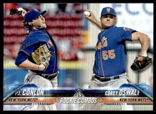 2018 Topps Update P.J. Conlon / Corey Oswalt #US13 Rookie New York Mets