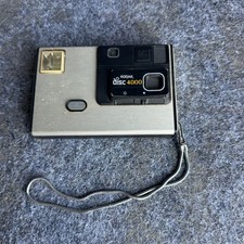 Vintage Kodak Disc 4000 Camera with Built-in Flash and Film Silver Black USA
