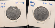 2‑Coin Bundle – Italy 1956 50 Lire & 1978 100 Lire