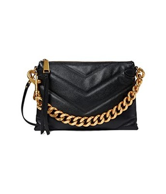 REBECCA MINKOFF CROSSBODY BAG - BLACK/ANTIQUE BRASS