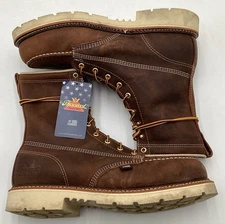 Thorogood 804-4378 Men's 8" Leather Moc Steel Safety Toe Work Boots Size 11.5 EE