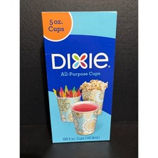 Dixie All-Purpose 5 oz Paper Cups 100 Count Teal Tan Mandala Pattern New Box