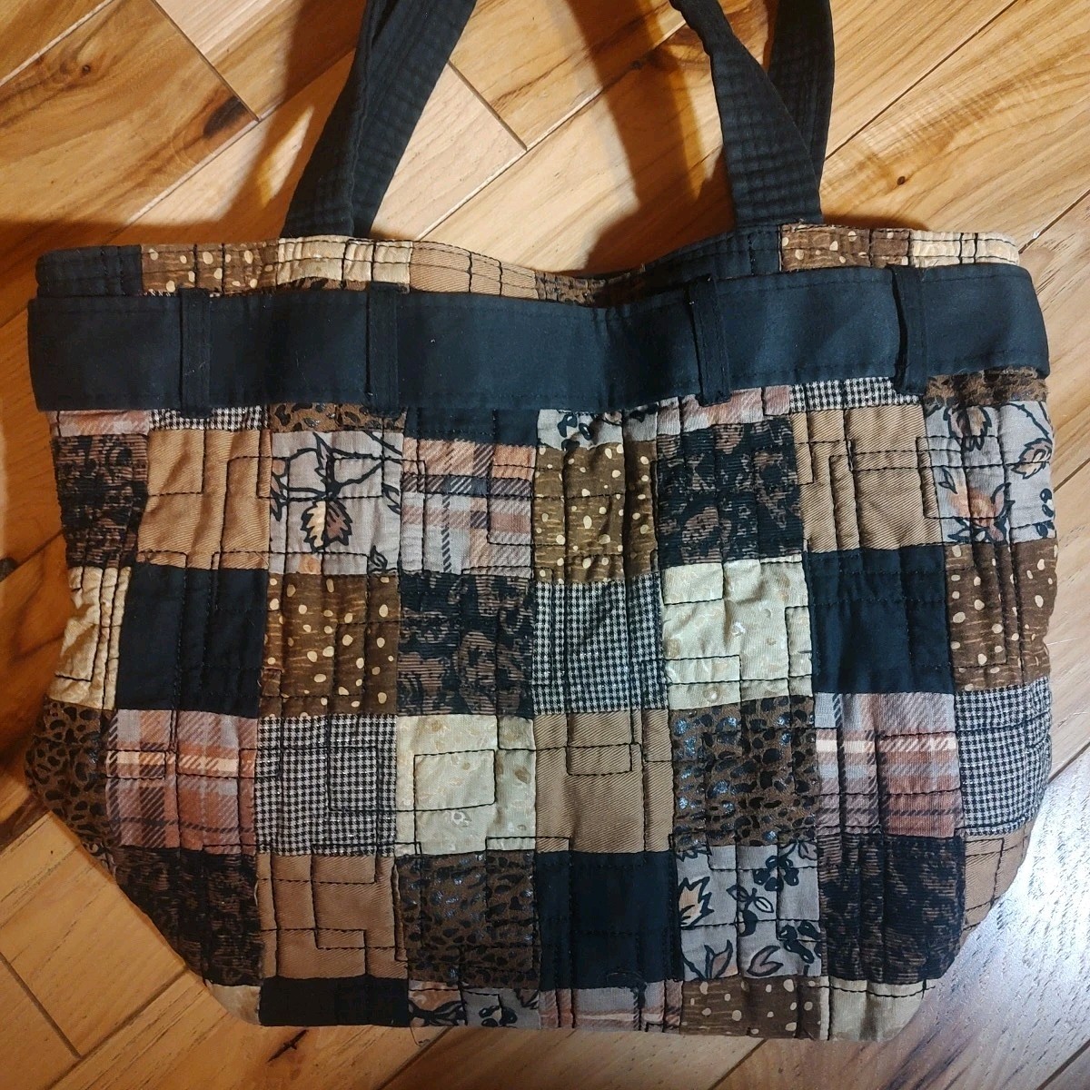 Donna Sharp Brown Patchwork Purse - image 4
