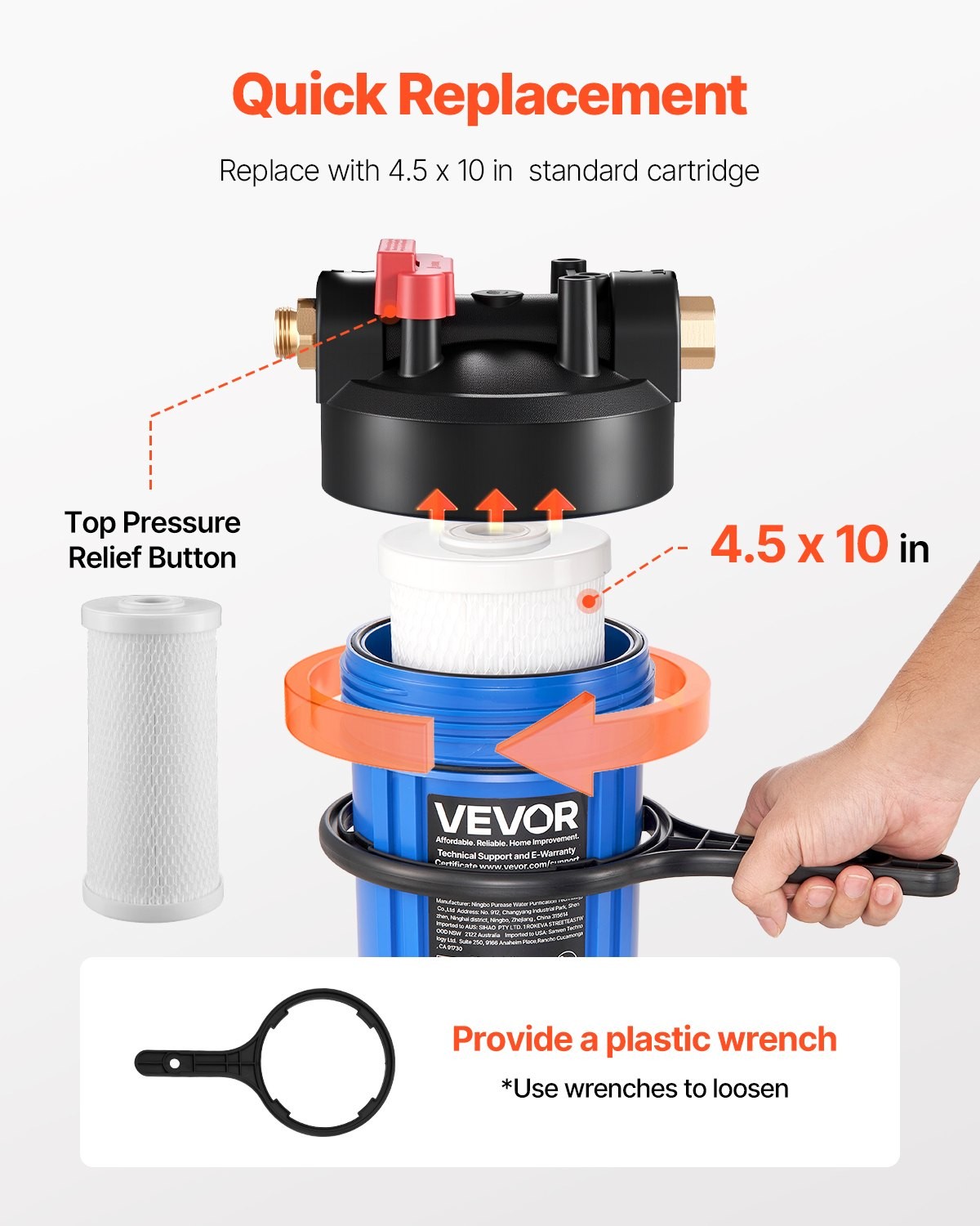 RV Water Filtration System,Drinking Water Filter System with Replaceable Cartr