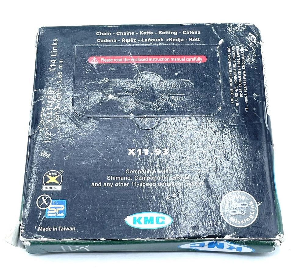 Цепь KMC 11 скоростей X11 серебристая и серая для горного/дорожного велосипеда 114 звеньев - Изображение 3 из 4