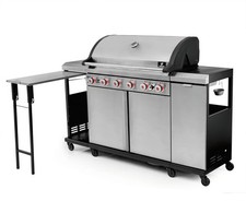LANDMANN Gasgrill 6.1 BBQ Gas Grillwagen Grillstation Edelstahl 6 Brenner