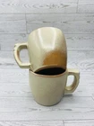 Set of 2 Vintage Frankoma Plainsman Coffee Mugs 5C Desert Gold Brown Pottery