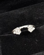 14k Białe złoto Diamentowy wzmacniacz / owijanie wokół pierścionka Rozmiar 7,5