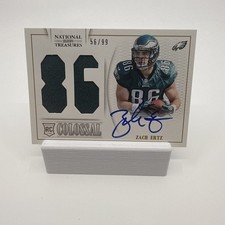 2013 National Treasures On Card Autograph Rookie Jersey Eagles Zach Ertz 56/99. rookie card picture