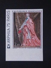 France tableaux variété non dentelé 1974 yt 1766 Arphila 75 neuf XX BDF