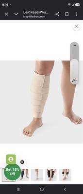 L&R ReadyWrap Calf Adjustable Compression Wrap XXLarge Tall BEIGE New