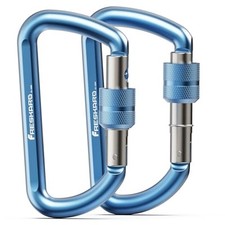 3inches Screw Locking Carabiners, Strong Tensile Strength Blue 2pc