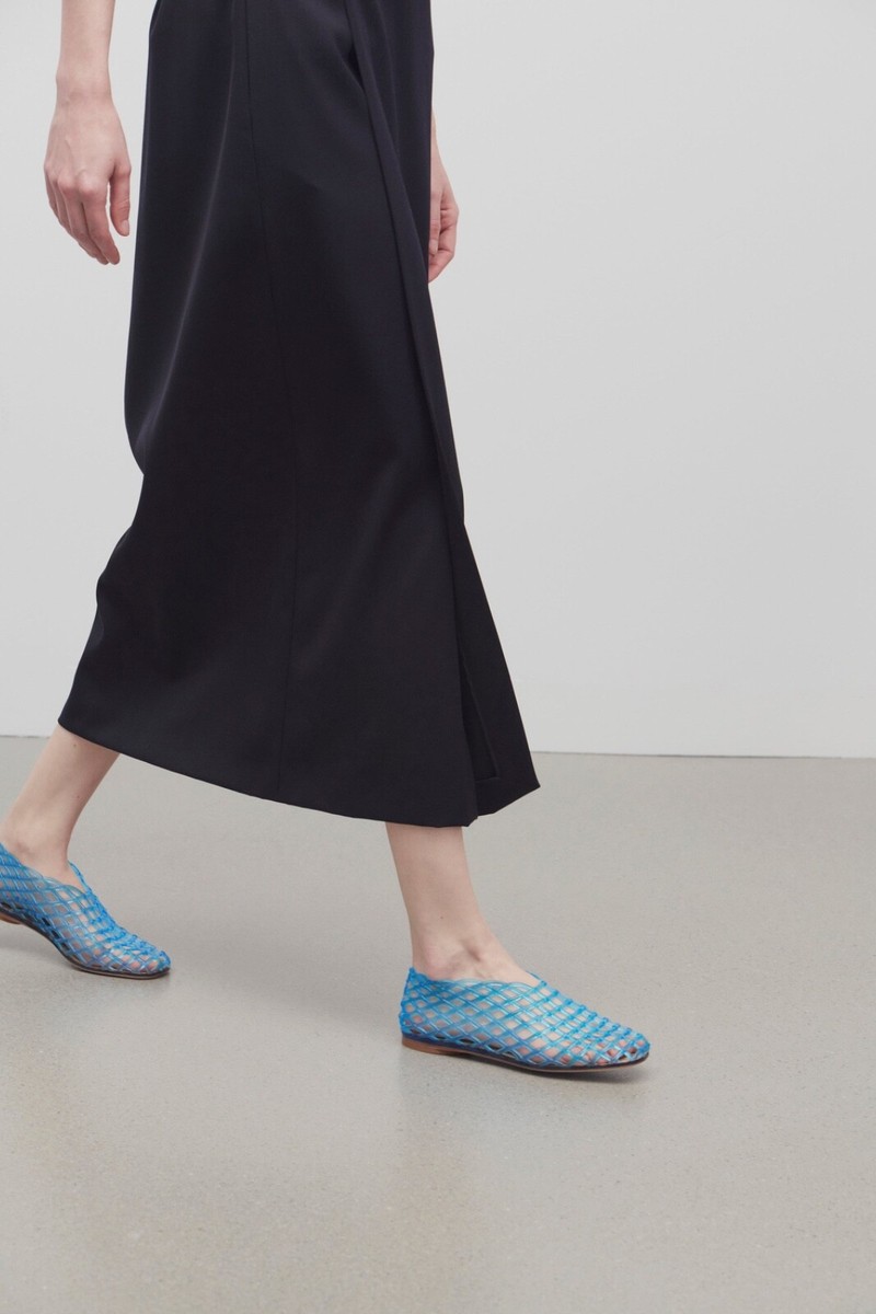 THE ROW Mara Flat in Electric Blue Vinyl Jelly Shoes Flats THE ROW Mara Flat in Electric Blue Vinyl Jelly Shoes Flats