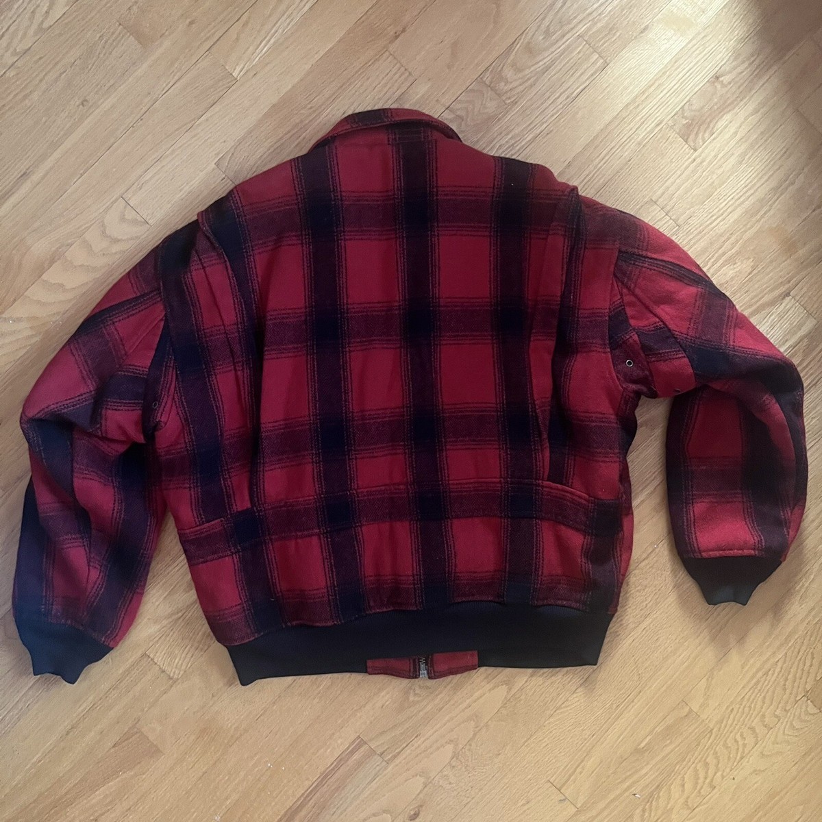 Vintage Schott Red Buffalo Plaid G-1 Flight Jacket Wings Of Gold M