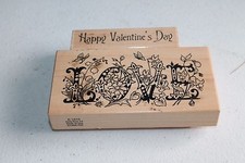 2 Pcs Rubber Stamp Botanical Love K1915 Word Flowers Romance Happy Valentines