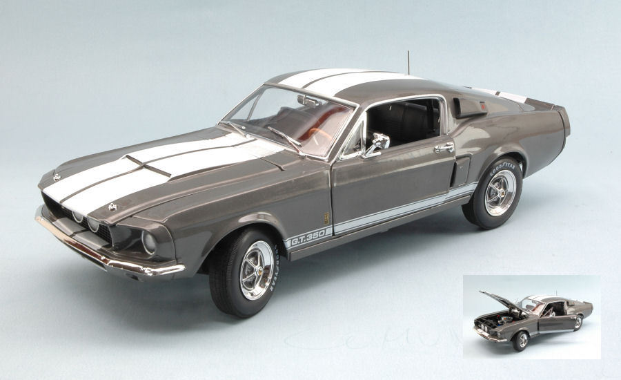 Shelby Mustang Gt-350 1967 Mouse-grigio W bianca Stripes 1 18 Model AUTO WORLD Shelby Mustang Gt-350 1967 Mouse-grigio W bianca Stripes 1 18 Model AUTO WORLD