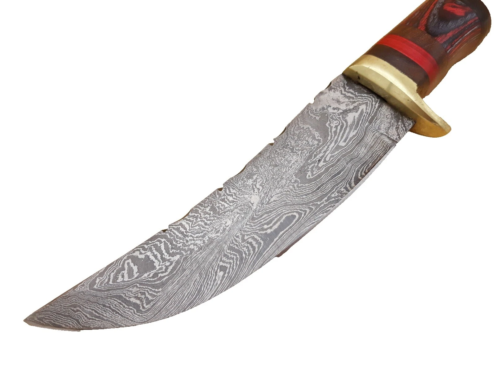 Damascus Steel Blade Wood Handle Boot Collectible Fixed Blade Knives