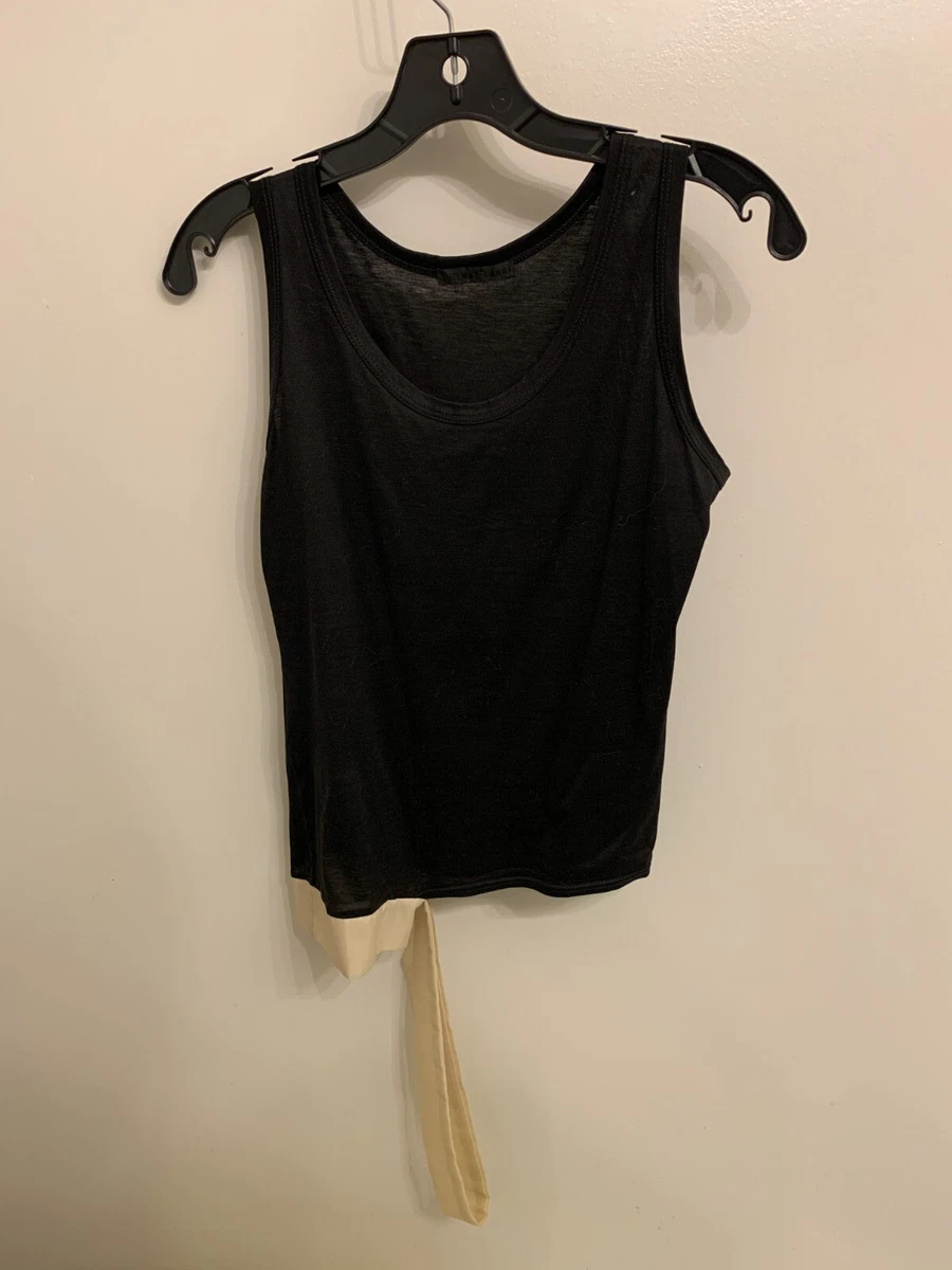 Helmut Lang Archive Vintage Black Split Hem Bondage Tank Top