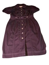 Maggy London Shirt Dress 6 black. snaps 38" long.  Cotton,polyester,polyurethane