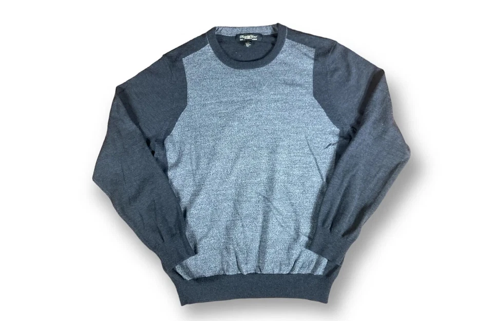 Pronto Uomo knit sweater colorblock Mens XL Gray Long Sleeve Merino Wool - Image 3 of 4