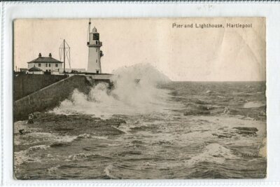 Hartlepool Pier Leuchtturm Sturmwellen Postkarte Valentinstag