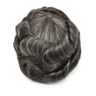 Fine Mono Hair System Replacement Poly Skin Around Mens Toupee Hairpiece