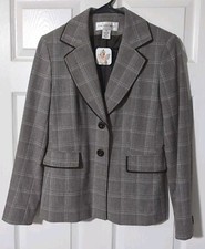 Jones New York Suit Size 6 Charcoal Blazer Jacket Gray L Blue Pinstripe