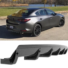 For Mazda 3 6 Mazda3 Sedan Carbon Fiber Car Rear Bumper Diffuser Lip Spoiler