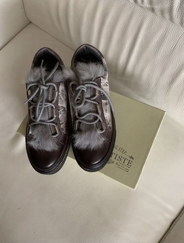 New SPRING STEP L'ARTISTE Fashion Leather Sneakers with rabbit fur Size 40 fit39 - Picture 4 of 12