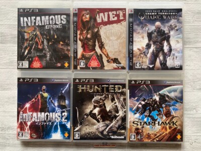 SONY PS3 inFamous 1 2 & Wet & Hunted & Quake Wars & Starhawk set from Japan