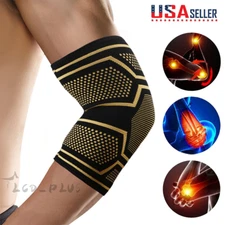 Copper Elbow Brace Compression Support Sleeve Arthritis Tendonitis Joint Pain US
