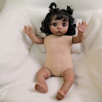 16" Peeka Nude Reborn Doll Soft Cloth Body Lifelike Rooted Hair Cuddly