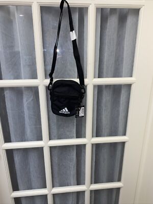 Adidas Unisex Festival Crossbody Bag-Black/White-Adjustable One Size (Brand New)