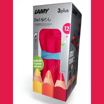LAMY 3-in-1 Buntstifte 3plus 12er  Stoffrolle  Anspitzer  Dreikant ab 3 J.